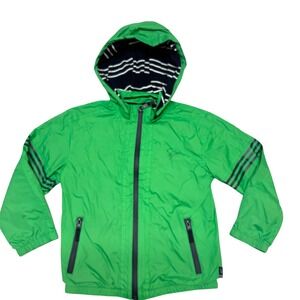 Mayoral Windbreaker Rain Jacket Size 7 Green Lined Utility Hood Outdoor Coat